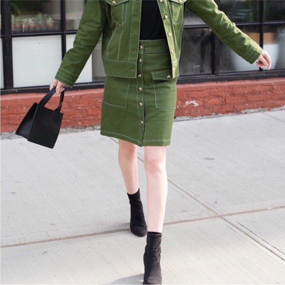 Hosbjerg Megan denim Skirt green size small - Picture 1 of 5